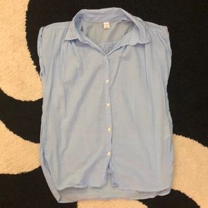 Blue button down t-shirt